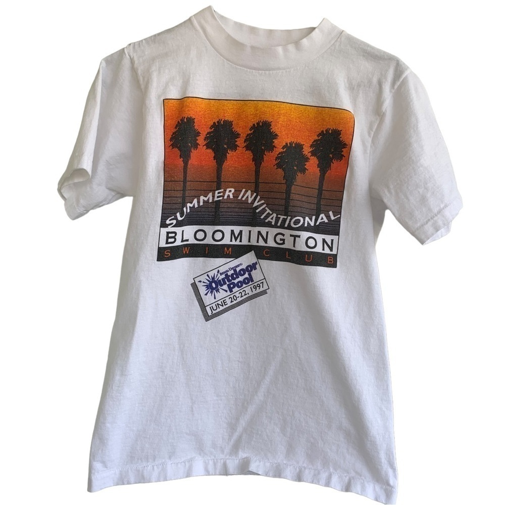 Vintage Tee Shirt 1997 Summer Invitational Bloomington Pool Swim Club Meet Small